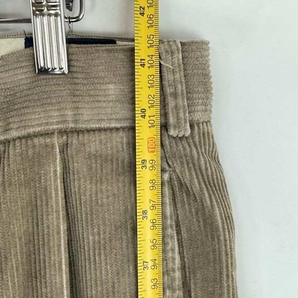 Paul Frederick Mens Pants Brown Corduroy Straight Cuffed Pleat Size 35x32 - Picture 13 of 13